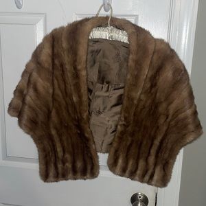 Vintage Autumn Haze Mutation Mink Fur Stole - cape shawl size Small